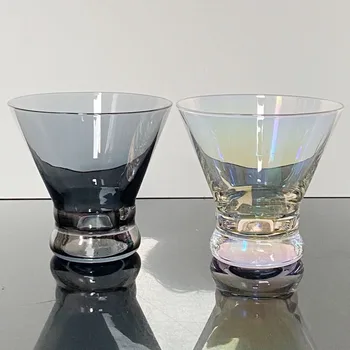  Krištolo Stiklo Galvanizavimo Suodžių Spalvinga Footless Kokteilio Stiklinę Martinio Ledų Dubenėlį Kūrybos Baras Vyno Nustatyti Viskio Stiklo