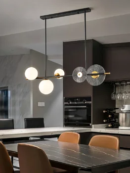  Šiaurės Stiliaus G9 Stiklo Lemputę, Black LED Liustra svetainė, Valgomasis, Virtuvė, Miegamasis, Modernus Interjero Dekoravimo Liustra