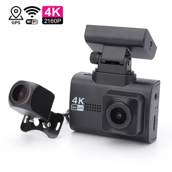  Automobilių DVR Brūkšnys Cam 4K HD WiFi Auto Vaizdo įrašymo Galinio vaizdo Atbulinės eigos Kamera Naktinio Matymo Automobilių Kameros GPS Tracker Dashcam Black Box
