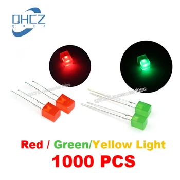  1000pcs 5X5X7 smaragdas žalia/Raudona/Geltona lemputė 5*5*7 smaragdas žalia gryna žalia LED-šviesos diodų lemputė karoliukai aikštėje diodas