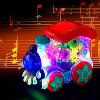  Elektros Universalas Pavarų Žaislas Traukinio Muzikos, Šviesos Vaikai Elektros Žaislas Skaidrus Pavarų Traukiniu Berniukų, Mergaičių Kalėdų Dovana