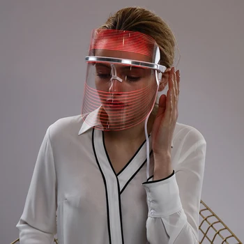  LED Kaukė Grožio Veido 3 Spalvų Šviesos Terapija spa Mašina Anti-senėjimo Spuogų, Raukšlių Šalinimas Sugriežtinti Fotonų Odos Priežiūros Prietaisas Moterims