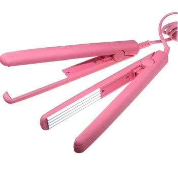  Profesionali plaukų ištiesinimo priemonės Tiesinimo Lygintuvai Mini Rožinės spalvos Keramikos Elektroninių plaukų ištiesinimo priemonės, 200-250V curler Tiesinimo