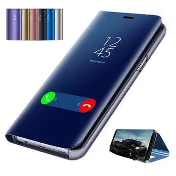  Prabanga Apkalos Smart Veidrodis Atvejais, Samsung Galaxy A6 2018 SM-A600FN/DS A600FN/DS Flip Telefonas, Dangtelis, Skirtas 