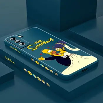  Simpsonai Homeras Marge Samsung Galaxy S20 S21 S10 20 Pastaba Ultra Plus Pro FE Lite Skysčio Kairėje Telefono dėklas Fundas Coque 