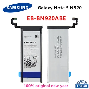  SAMSUNG Originalus EB-BN920ABE 3000mAh Baterija Samsung Galaxy 5 Pastaba SM-N920 N920F N920T N920A N920I N920G N9200 N920G/DS N9208