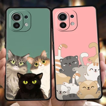  Funny Cat Telefoną Atveju Xiaomi Poco X3 X4 NFC F3 M3 M4 GT 11 12 Ultra 11X Pro Plus 9T 10 Pastaba 10T Lite 5G Minkštas Viršelis Fundas Krepšys