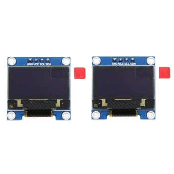  2X 0.96 Colių IIC I2C Serijos GND 128X64 OLED LCD LED Ekrano Modulis SSD1306 Už Arduino Rinkinys, Mėlynas Ekranas