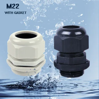  10vnt M Modelis vandeniui Nailono užveržiamas Sandariklis IP68 M22 Aukštos Kokybės 10-13mm Vandeniui Tarpiklis PA66 kabelių vamzdžių nemokamas pristatymas