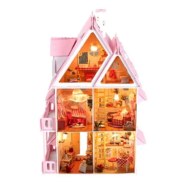  Rožinis Lėlių Namas modelių Kūrimo Rinkiniai Žaislai Mergaitėms Dovanų Surinkimas 