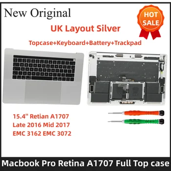  Europos išdėstymas UK A1707 klaviatūra+topcase+ baterija+manipuliatorius 