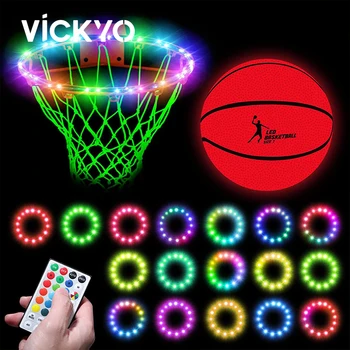  VICKYO Saulės LED Šviesos Krepšinio Rėmo Šviesos Eilutės Lauko Vandeniui Krepšinio Rėmo Spalva Keičiasi Krepšinio Žiedas Šviesos