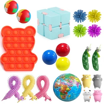  21 Pack Jutimo Fidget Žaislų Rinkinys Stumti Burbulas Stabdžių Įtempių Žaislų Rinkinys Vaikams, Suaugusiems Antistress Minkštas Plonas Jutimo Žaislai