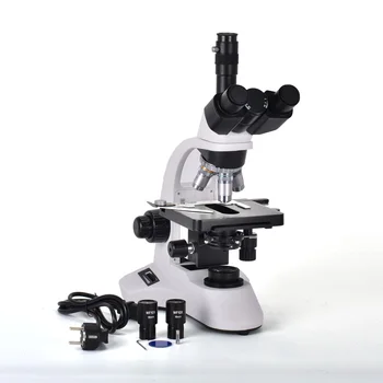  HAYEAR 1000X Trinokulinis Biologinis Mikroskopas Dvigubo Sluoksnio XY, Mechaninė Etape su Svarstyklėmis Abbe Kondensorius NA1.25
