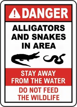 Kexle Įspėjimas Saugos Ženklas 8x12 Aligatorių ir Gyvates Plotas Pasirašyti Įspėjimo Ženklas, Įspėjimas Alavo Ženklas