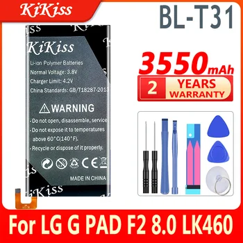  3550mAh KiKiss BL-T31 Didelės Talpos Baterija LG G TRINKELĖMIS F2 8.0 LK460 SPRINT Aukštos Kokybės Baterija, su Įrankiais