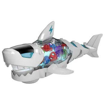  Mechaninė Ryklys Žaislas Variklinių Įrankių Didelės Žuvys Kūdikiai Kilnojamojo Bendras Puikūs Žibintai Vandenyno Gyvūnų, Žaislų, Su Modeliavimas Jūros Bangos