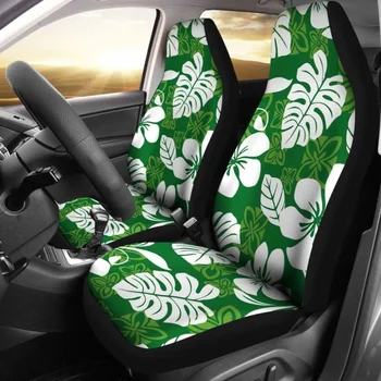  Havajai Hibiscus Palmių Lapų Automobilių Sėdynių užvalkalai 7,Pakuotėje 2 Universalus Priekinės Sėdynės Apsauginis Dangtelis