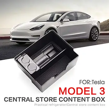  Automobilių Konsolė Organizatorius Padėklo Atramą Laikymo Dėžutė Dėklas su Įkrovimo Adapteris, Laikiklis + Monetos Langelį Tesla Model 3 2017-2019