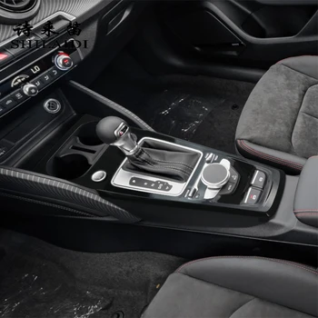  Automobilių Stiliaus Interjero Juoda Raudona dėtuvė Pavarų Perjungimo Padengti Apdaila Audi Q2 2018-2022 talpinimo skydelis Lipdukai Priedai