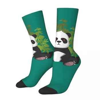  Juokinga Crazy Kompresijos Kojinių Vyrams Lengvas Hip-Hop Harajuku Kietas Panda Gražių Gyvūnų Laimingas Modelis Atspausdintas Berniukai Įgulos Kojinių