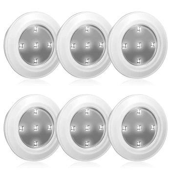  6PCS Belaidžio LED Protingas Kabineto Lemputė Su Nuotolinio Valdymo Turo Naktį Šviesos 3 AA baterijomis, Spintos Lempos
