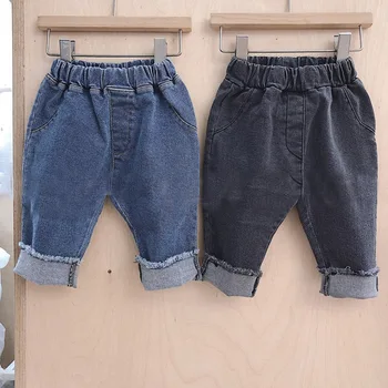  2020 m. pavasarį, vaikų drabužiai laukinių prarasti atsitiktinis džinsus su mažų kišenių už