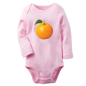  Sweet&Sour Vaisių Apelsinų Spausdintos Grafikos Mielas Kūdikiams Berniukams, Mergaitėms ilgomis Rankovėmis Bodysuit 0-12M Kūdikių Jumpsuit Vaikams Drabužių