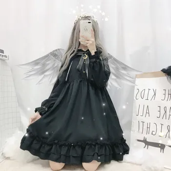  Gothic Lolita Dress Minkštas Sesuo Moterų Derliaus Tamsiai Mielas Lankas Mėnulis Susiėmę Arbata Šalis Suknelė Viktorijos Saldus Princesė Pasakų Drabužius