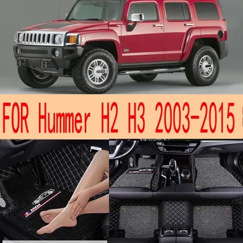  Automobilio Grindų Kilimėliai Hummer H2 H3 H3T 2002-2013 5seat VISUREIGIS, Odinis Visi Oro Anti-Slip Auto kiliminė danga Padengti Automobilio Linijinės Pėdų Pagalvėlės