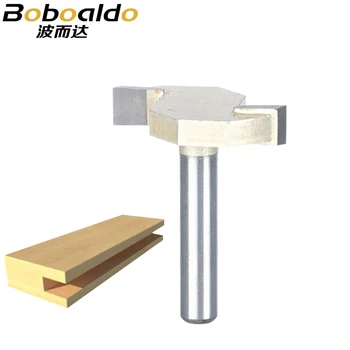  Boboald 1pcs 1/4 Karka T tipo drožimo pjovimo medienos apdirbimo įrankį 2 Fleita kelvedžio bitai medienos Rabbeting Tiek endmill frezavimo cutter