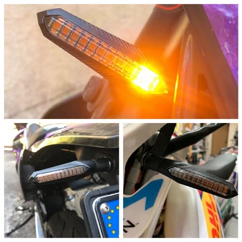  4Pcs LED Motociklas Veikia Posūkio Signalo lemputė Eilės Vanduo Teka Indikatorių Indikatorius Flasher Žibintas Honda Kawasaki Yamaha