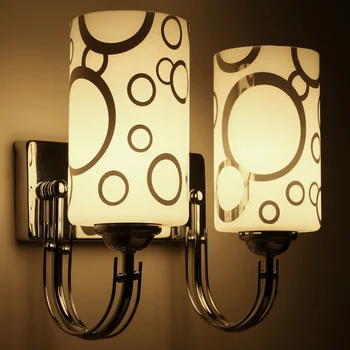  Šiuolaikinių LED Sienos lempos lova indikatoriams arm vonios kambarys šviesos sidabro Naktiniai Aplinkos šviesos sconces led lempos, šviestuvas, E27 traukti jungiklis