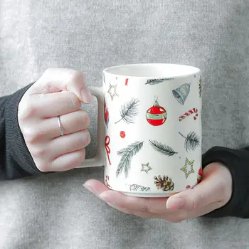  Keramikos Šiaurės Didelės Talpos Puodelis Retro Kalėdų Pusryčiai Pienas, Kava, Arbata, Padengtas Vandens Puodelį Kūrybos Drinkware