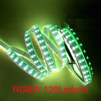  5m /roll Led šviesos juostelės RGBW RGBWW dviejų eilių SMD5050 Lankstus šviesos RGB+balta/šiltai balta no-atspari vandeniui 5M 120leds/m DC24V