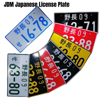  3D Japonijos Licenciją Plokštelės Aliuminio Žymeklį JDM Lenktynių Nagano Apdailos Japonija Numerį Automobilių Reikmenys