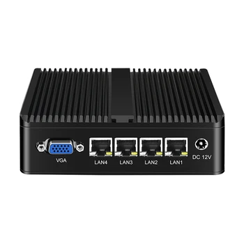  Ventiliatoriaus Minkštas Maršrutizatorius J1900 Mini PC 4 Gigabit LAN Pfsense Linux Pramonės Kompiuterio VPN Firewall Tinklo Serverį, Žaidimų Tarnyba