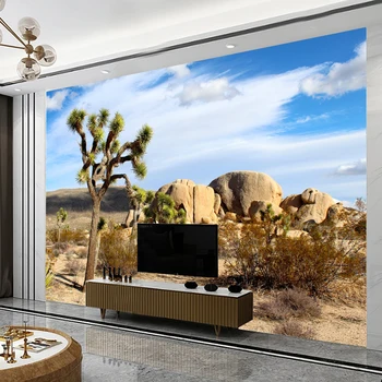  Custom 3D Foto Tapetai Gamtos Peizažai Dykumos Kaktusų Sienų Tapyba Už Kambarį Namų Dekoro Sienos Dokumentų Murales De Sumalti 3D