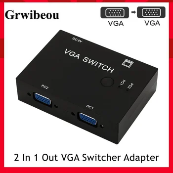  Grwibeou 2 In 1 Out, VGA Perjungiklis 2 VGA Port Switch Box VGA Konsolės Set-top Boxes, 2 Šeimininkai Dalis 1 Ekrano Nešiojamasis Projektorius