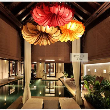  Naujas Kinų stiliaus audinio myli lubų lempa miegamojo kambarį originalumas romantika, šiluma, klasikinio Pietryčių Azijoje Liustra