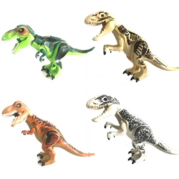  Dinozaurų Pasaulis Tyrannosaurs Rex Modelio Blokai Apšviesti Pav Žaislai Vaikams Surinkti Blokuoti