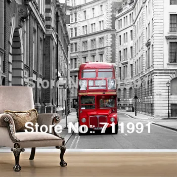 Custom Stereoskopinis 3d Tapetai Londono Miesto Autobusų vaiko Kambarys Gyvenimo Miegamasis, Tv Foną, Namų Puošybai Papel De Parede