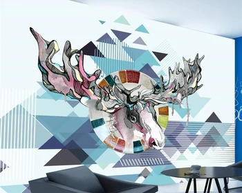  Beibehang Užsakymą tapetai Šiaurės stiliaus Ranka-dažytos Briedžių TV sluoksnių sienų kambarį Miegamojo Puošmena freskos 3d tapetai