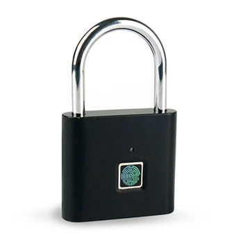  Keyless USB Įkrovimo pirštų Atspaudų Smart Lock Spynos, Durų spynos Nešiojamų Anti-Theft pirštų Atspaudų Spynos, Juoda