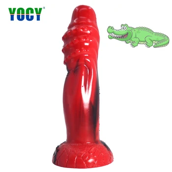  YOCY g-spot massager gyvūnų dildo silikono minkštas siurbtukas vibratorių raudonas juodas dildo nelygus mažai siurblys suaugusiųjų žaislai butt plug